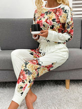 Load image into Gallery viewer, Printed Round Neck Top and Pants Lounge Set
