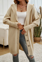 Load image into Gallery viewer, Devine Button Up Long Sleeve Hooded Cardigan
