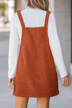 Load image into Gallery viewer, Pocketed Square Neck Wide Strap Overall Dress
