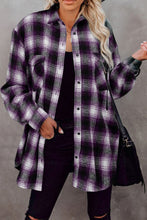 Load image into Gallery viewer, Full Size Plaid Collared Neck Long Sleeve Shirt
