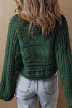 Load image into Gallery viewer, Cable-Knit Openwork Long Sleeve Sweater
