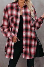 Load image into Gallery viewer, Full Size Plaid Collared Neck Long Sleeve Shirt
