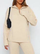 Load image into Gallery viewer, Quarter Zip Long Sleeve Top and Pants Set
