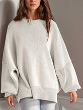 Load image into Gallery viewer, Double Take Side Slit Round Neck Long Sleeve Sweater
