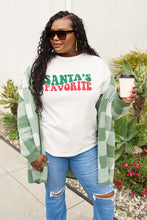 Load image into Gallery viewer, Simply Love Full Size SANTA&#39;S FAVORITE Round Neck T-Shirt
