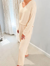 Load image into Gallery viewer, V-Neck Long Sleeve Top and Pants Set
