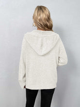 Load image into Gallery viewer, Button-Down Long Sleeve Hooded Sweater
