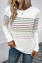 Load image into Gallery viewer, Striped Round Neck Long Sleeve T-Shirt
