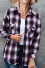 Load image into Gallery viewer, Full Size Plaid Collared Neck Long Sleeve Shirt
