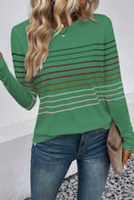 Load image into Gallery viewer, Striped Round Neck Long Sleeve T-Shirt
