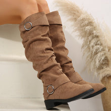 Load image into Gallery viewer, Buckle Round Toe Block Heel Boots
