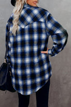 Load image into Gallery viewer, Full Size Plaid Collared Neck Long Sleeve Shirt
