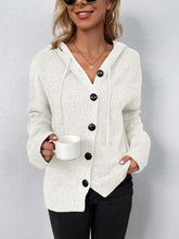 Load image into Gallery viewer, Button-Down Long Sleeve Hooded Sweater
