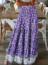 Load image into Gallery viewer, Full Size Tiered Printed Elastic Waist Skirt
