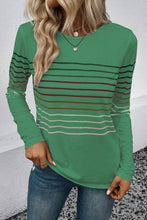 Load image into Gallery viewer, Striped Round Neck Long Sleeve T-Shirt
