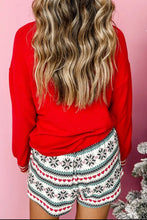 Load image into Gallery viewer, SLEIGH Round Neck Long Sleeve Top and Shorts Lounge Set
