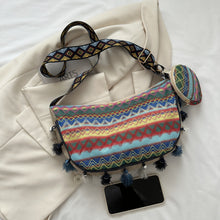 Load image into Gallery viewer, Printed Tassel Detail Crossbody Bag with Small Purse
