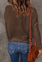 Load image into Gallery viewer, Dropped Shoulder Ribbed Trim Knit Top
