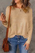 Load image into Gallery viewer, Dropped Shoulder Ribbed Trim Knit Top
