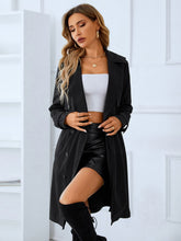 Load image into Gallery viewer, Lapel Collar Tie Belt Double-Breasted Trench Coat

