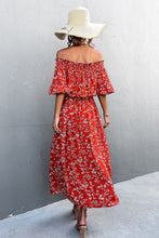 Load image into Gallery viewer, Floral Off-Shoulder Front Split Dress
